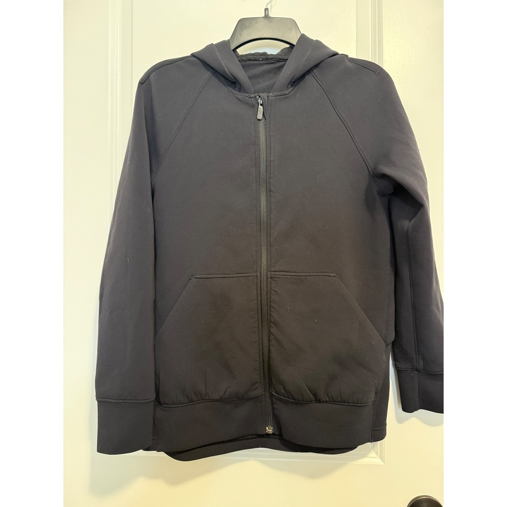 Lululemon Jacket Hoodie Womens 6 Black Excellent Lace Up Back Athleisure